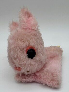 Vintage 1977 Animal Fair Inc Pink Plush Bunny Rabbit Big Eyes 7in